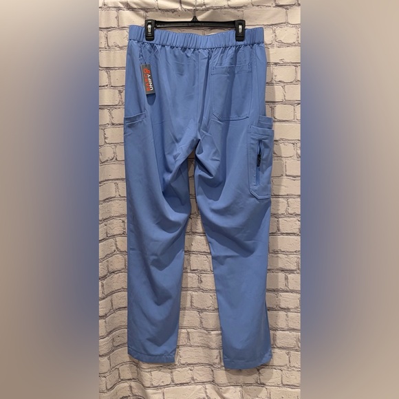 Barco Size:M  Men’s Slim Straight Scrub Pants 7 Pockets CIEL Blue - Picture 2 of 12